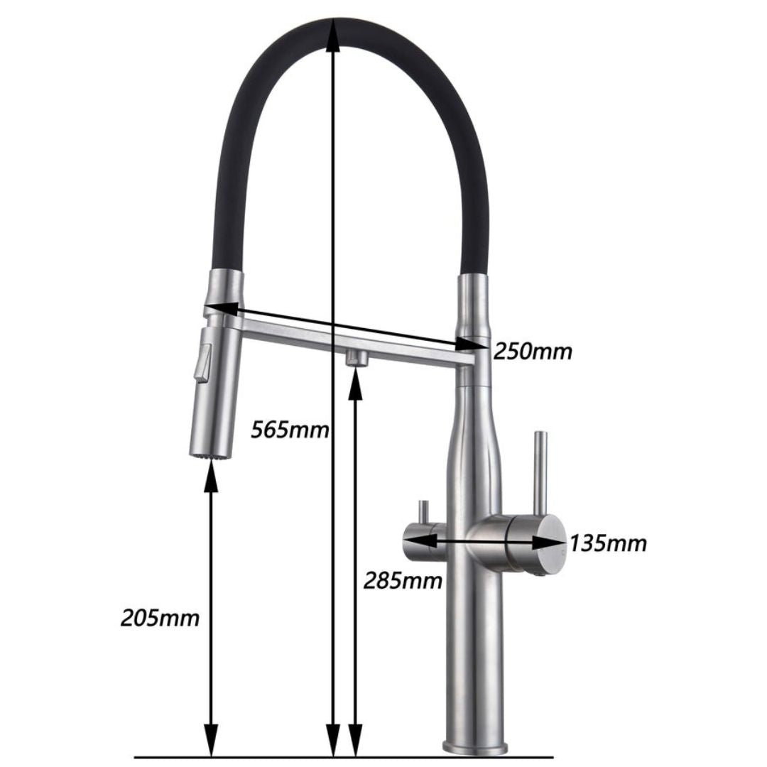 Rose Gold Pull Out 3 Way Mixer Tap