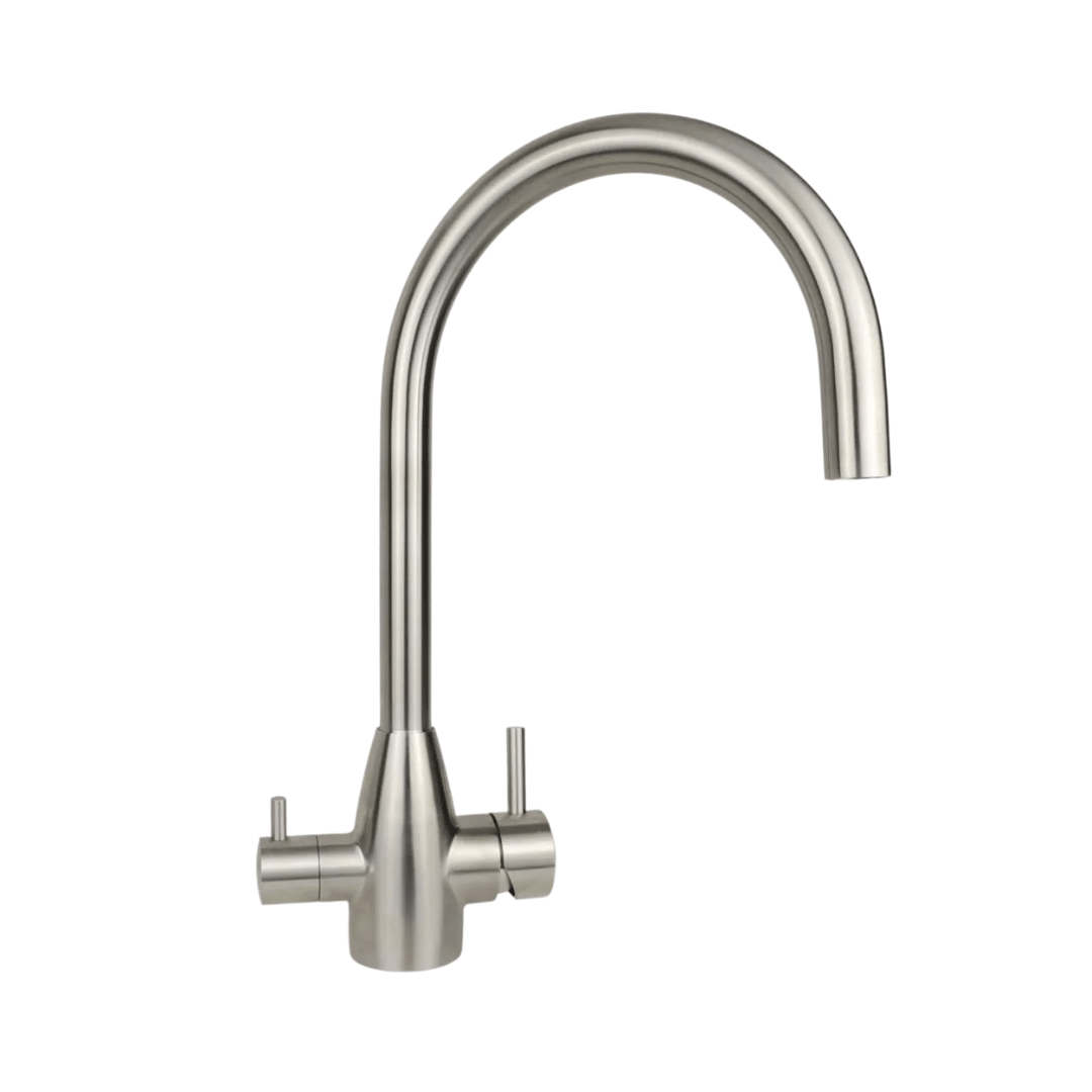 Stainless Steel Gooseneck 3 Way Mixer Tap