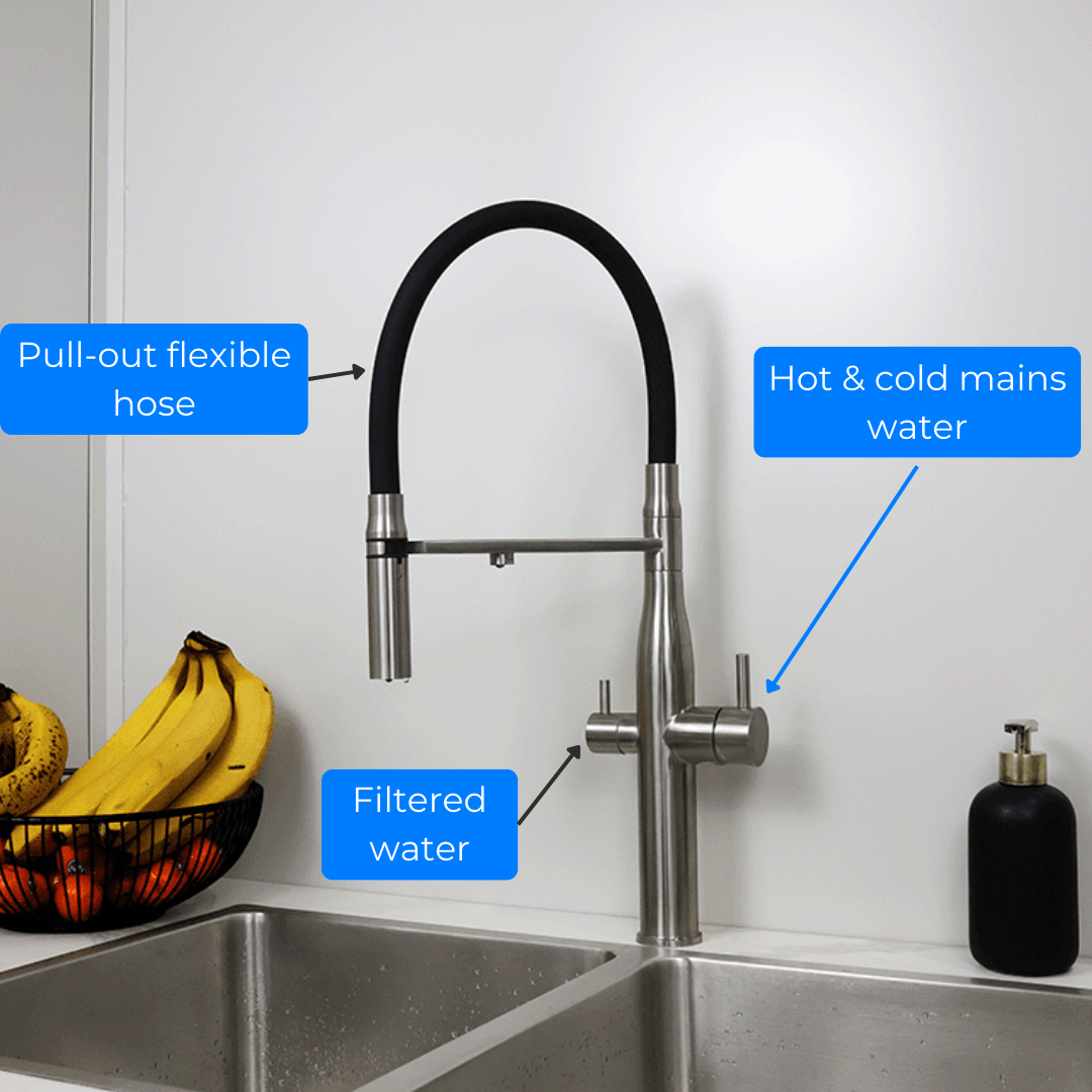 Stainless Steel Pull Out 3 Way Mixer Tap