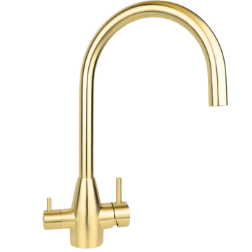 Gold Gooseneck 3 Way Mixer Tap