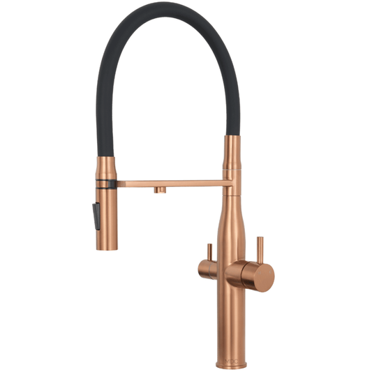 Rose Gold Pull Out 3 Way Mixer Tap
