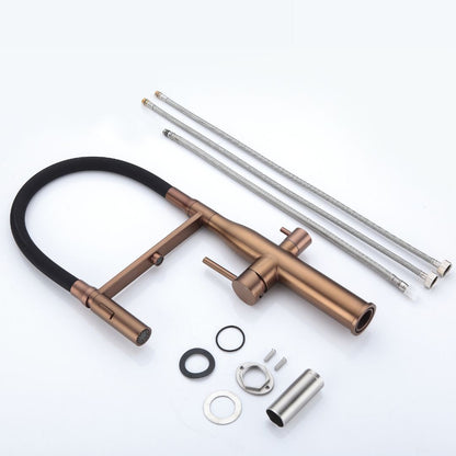 Rose Gold Pull Out 3 Way Mixer Tap