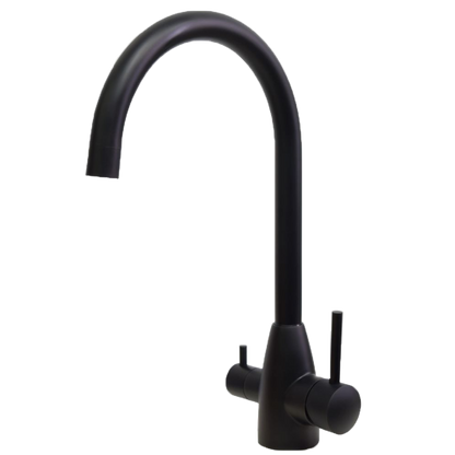 Black Gooseneck 3 Way Mixer Tap