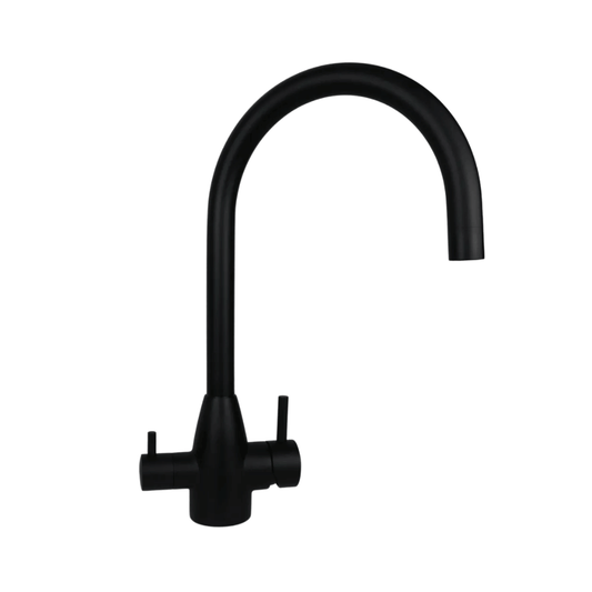 Black Gooseneck 3 Way Mixer Tap