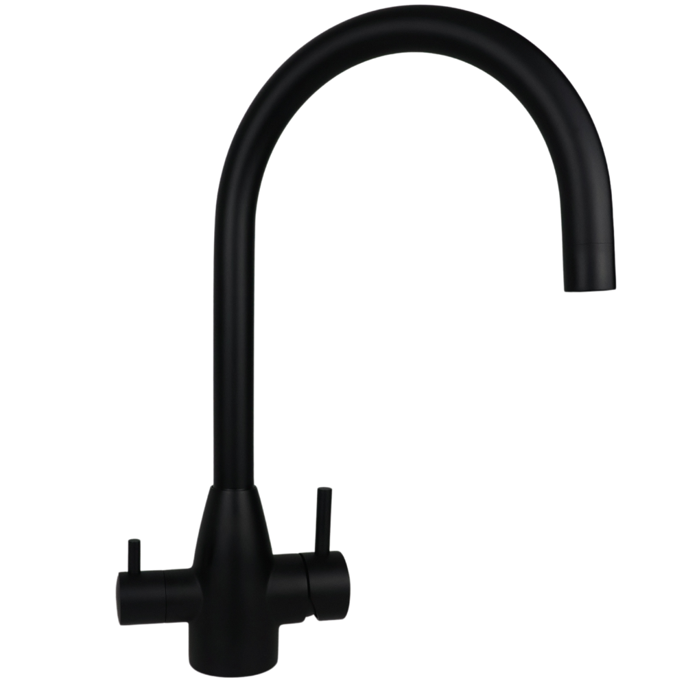 Black Gooseneck 3 Way Mixer Tap