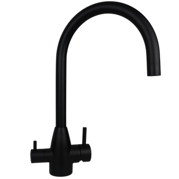 Black Gooseneck 3 Way Mixer Tap