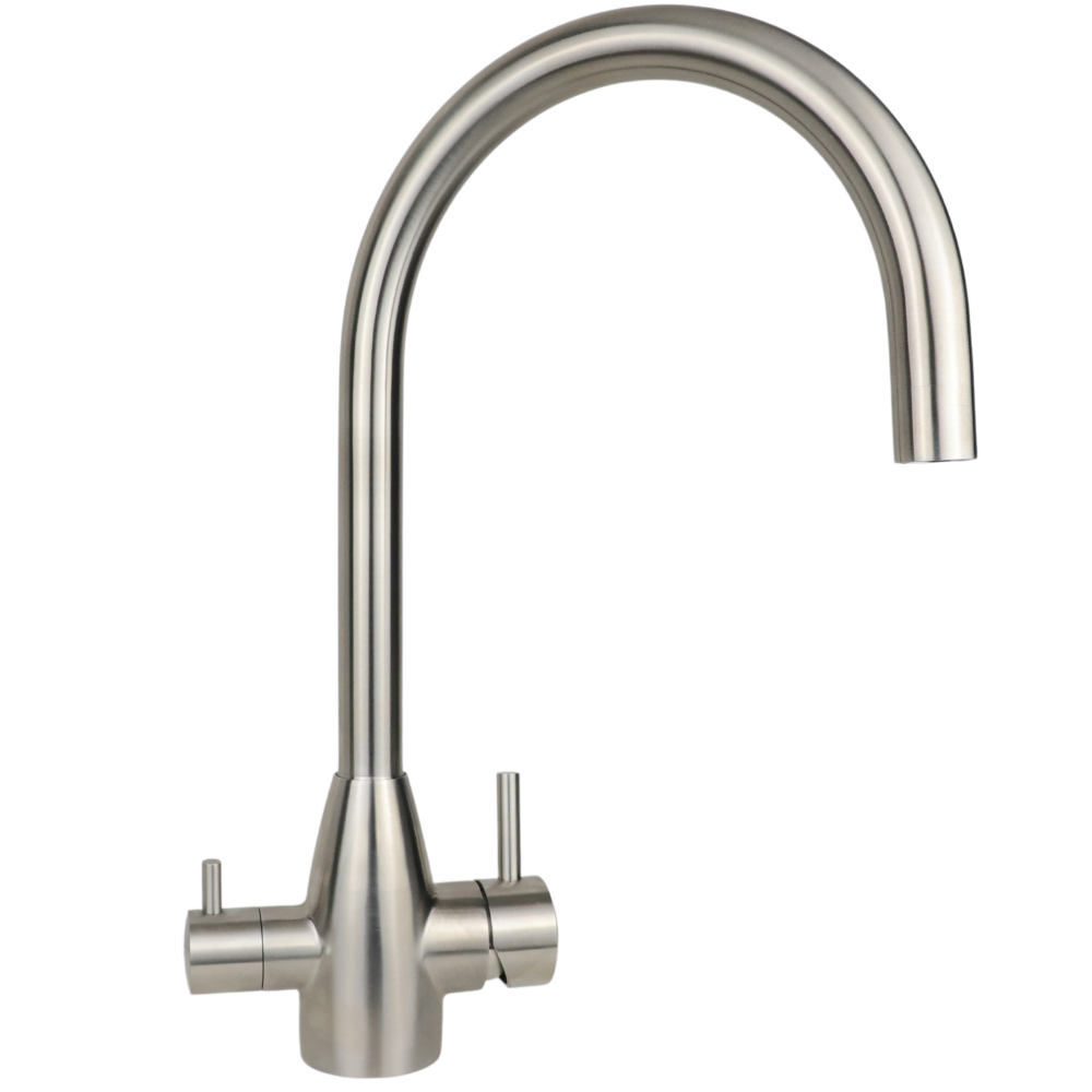 Stainless Steel Gooseneck 3 Way Mixer Tap