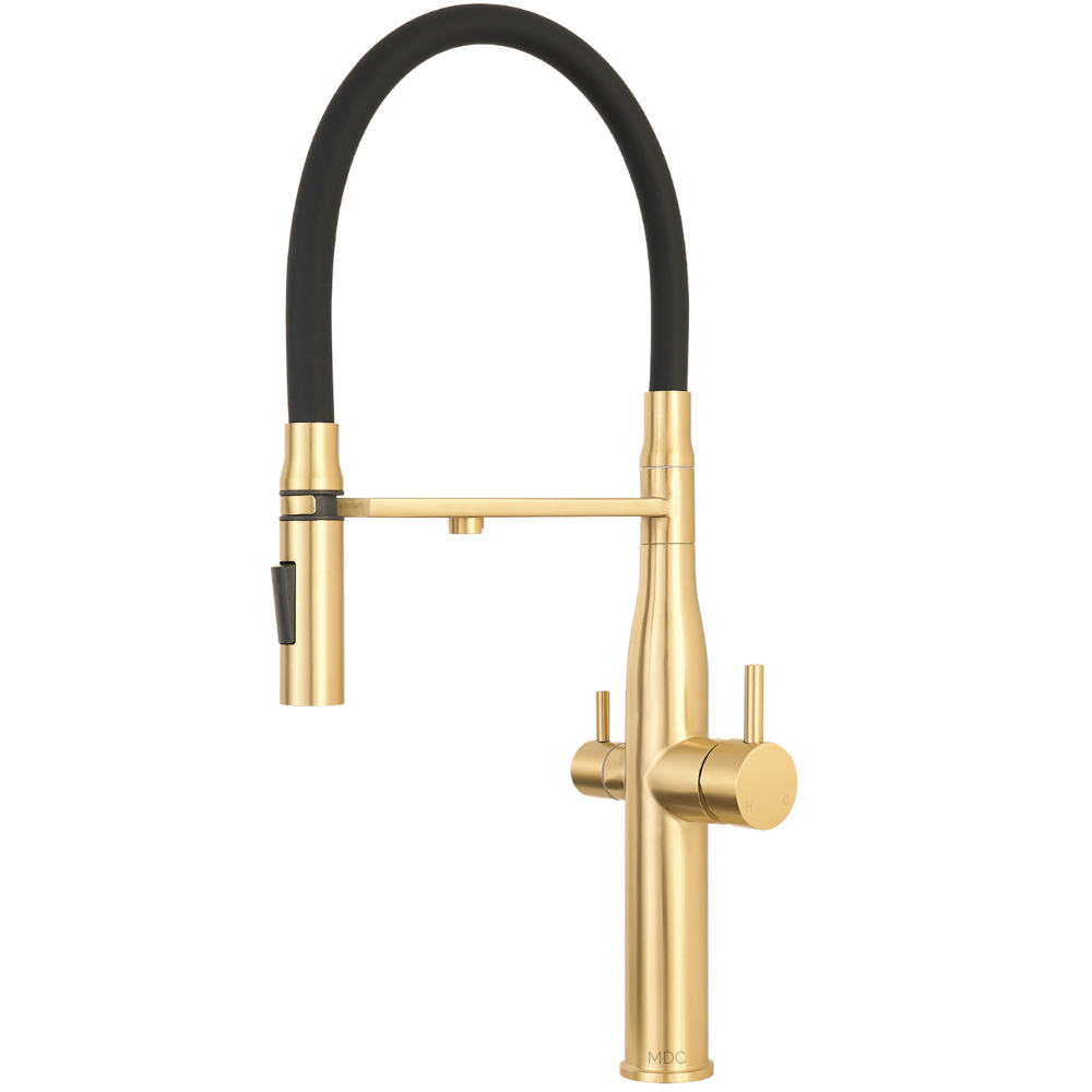 Gold Pull Out 3 Way Mixer Tap