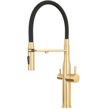 Gold Pull Out 3 Way Mixer Tap