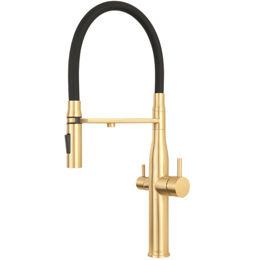 Gold Pull Out 3 Way Mixer Tap