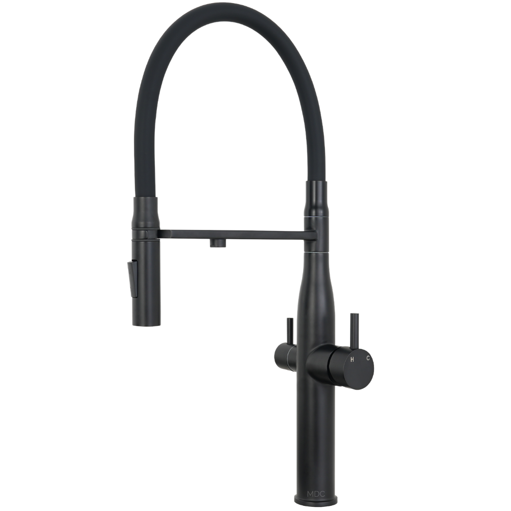 Black Pull Out 3 Way Mixer Tap