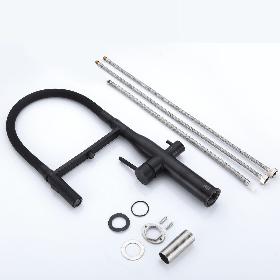 Black Pull Out 3 Way Mixer Tap