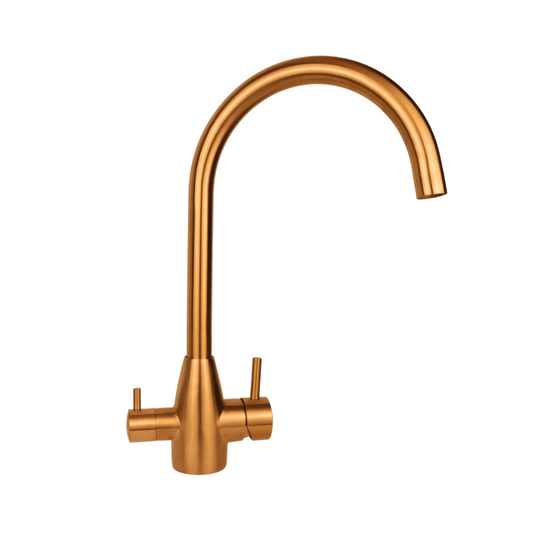 Rose Gold Gooseneck 3 Way Tap