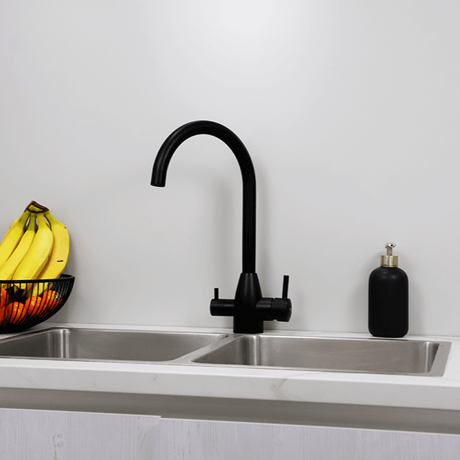 Stainless Steel Gooseneck 3 Way Mixer Tap