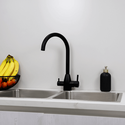 Stainless Steel Gooseneck 3 Way Mixer Tap